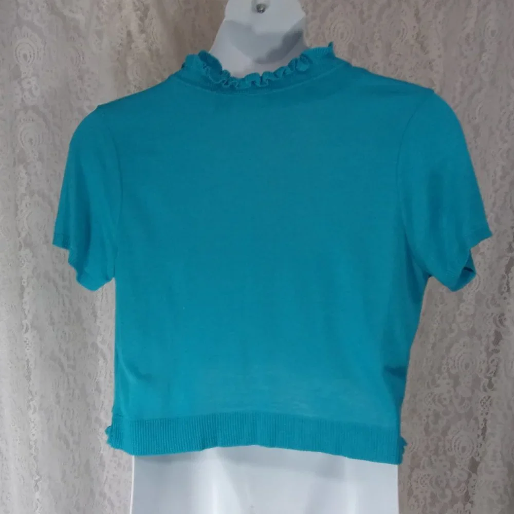 Kim Rogers Turquoise Blue Shrug Cardigan Size L